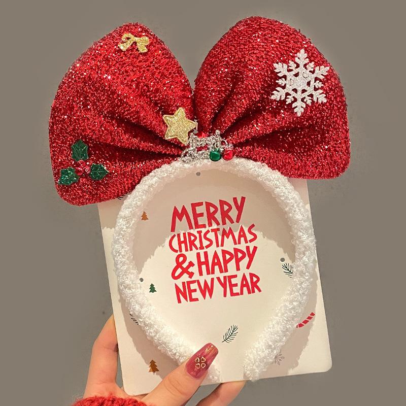Kawaii Christmas Headband Cute Cartoon Bow Christmas Tree Hairband Festival Party Sweet Hair Accessories Girl Christmas Gift