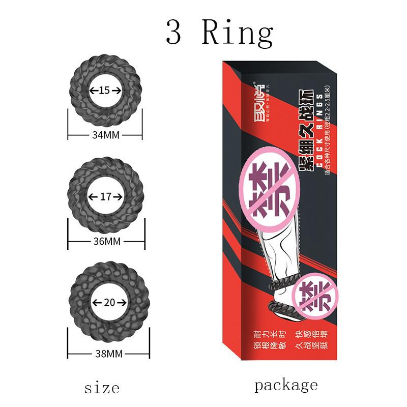 Male Penis Cock Ring Delay Ejaculation Scrotal Binding Ball Stretcher Penis Enlargement Silicone Cockring Sex Toy For Men