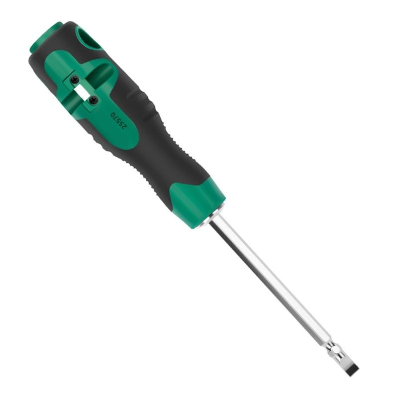 Double Purpose Screwdriver With Wire Stripping And Cable Winding Function Magnetic Tip For Electrical Maintenance