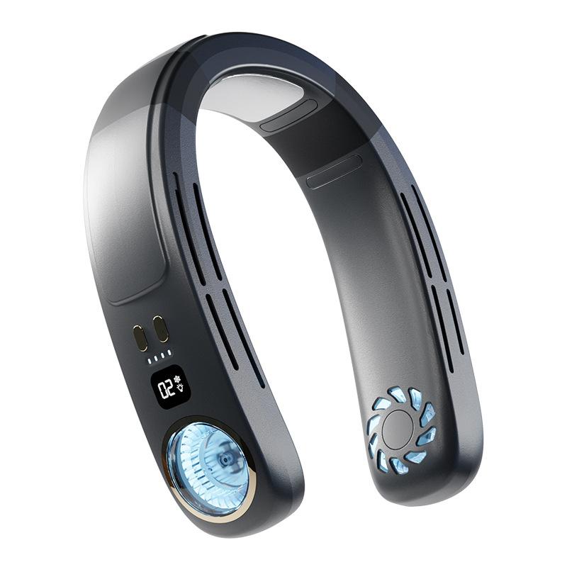 

Rechargeable Neck Fan With 4000Mah Battery, 3-Speeds, Quiet Operation, And Adjustable Angle - Outdoor Sports And Activities чёрный