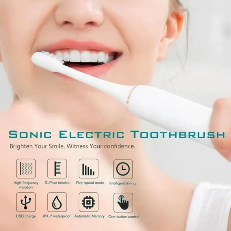 Escova de Dentes Ultrassônica Elétrica Seis Modos de Velocidade Casa Cabelo Macio Carregamento USB Impermeável Limpador de Dentes para Adultos