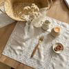 Soft Flounced Lace Placemats Flower Embroidered Cloth Napkins New Table Cup Mat  Photo Background