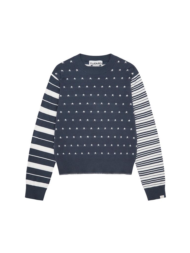 TUOMIO Star Knit Pullover [Dusty Blue]