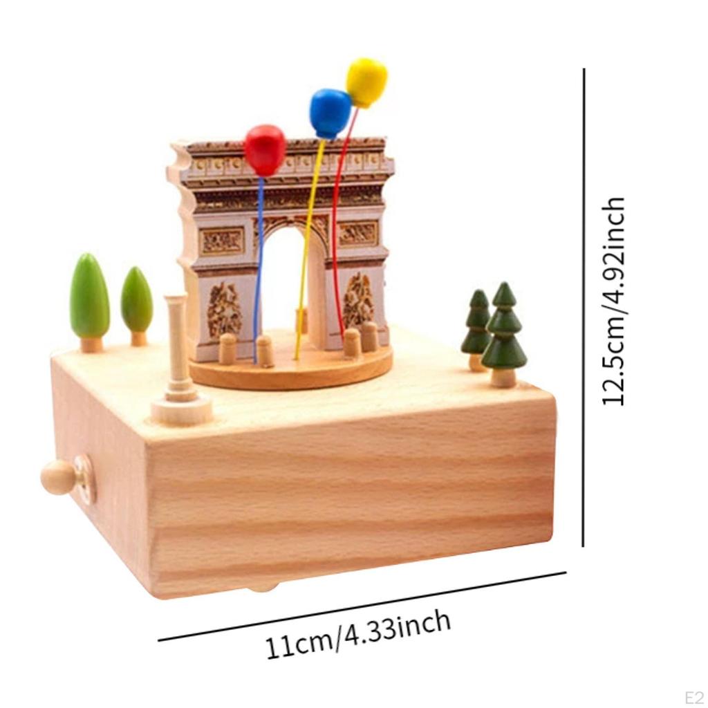 Hölzerne Spieluhr, kreatives Schreibtisch-Ornament, Festival-Geschenkhandwerk, musikalischer Triomphe zum Geburtstag