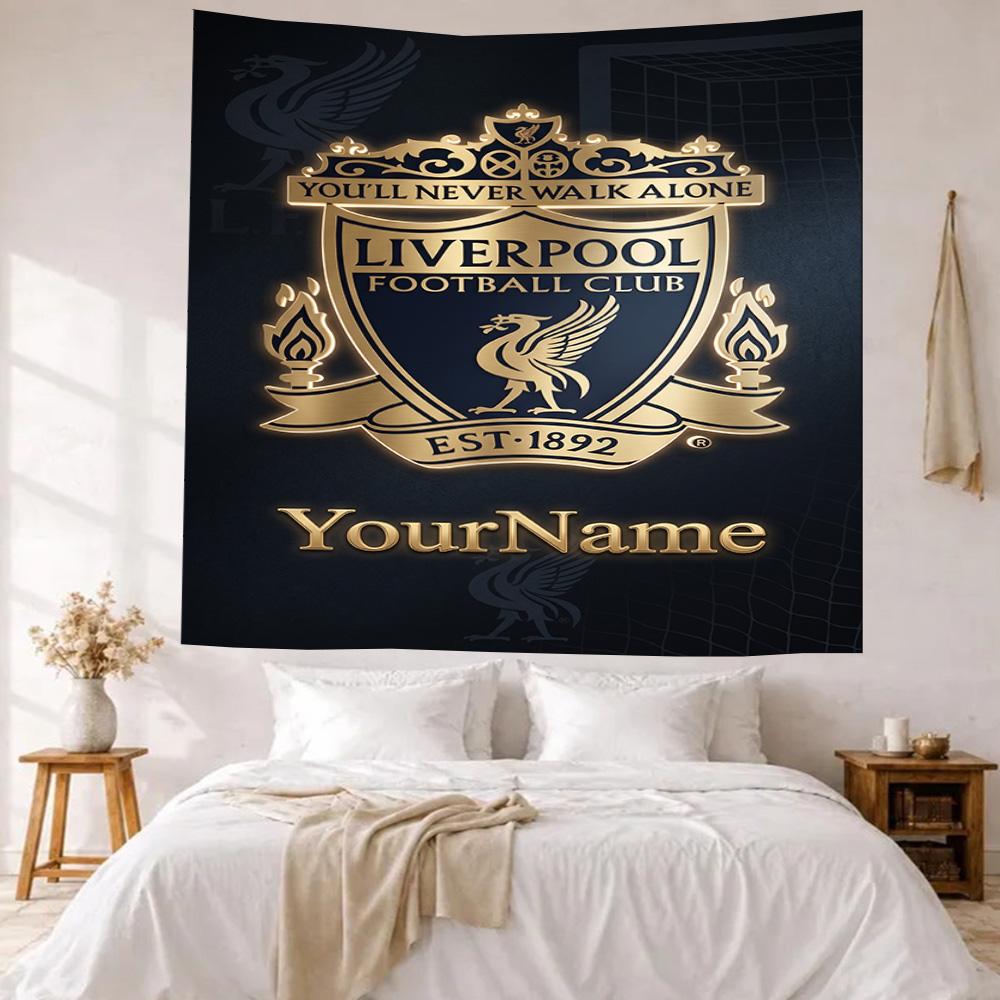 Liverpool Custom Ditt Navn Vægdekoration Vægtæppe Kunst Til Kæledyr Mindesmærke Fødselsdag Bryllupsfest Baggrund Familiegave