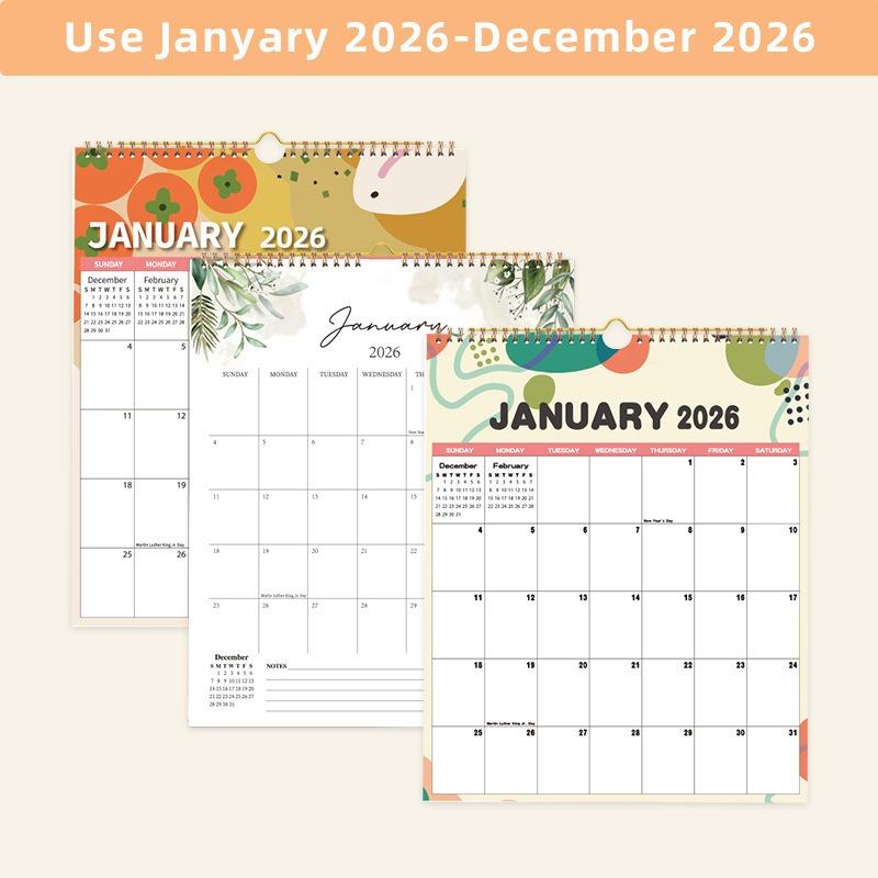 1/2pcs Paper Wall Calendar Monthly Calendar Notepad Home Office Decoration New Year Gift Suitable for Daily Note Taking