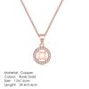 Fashion Crown Pendant Necklace for Women Retro Vintage Classic Rose Gold Cubic Zirconia Chain On Neck Trendy Jewelry N390