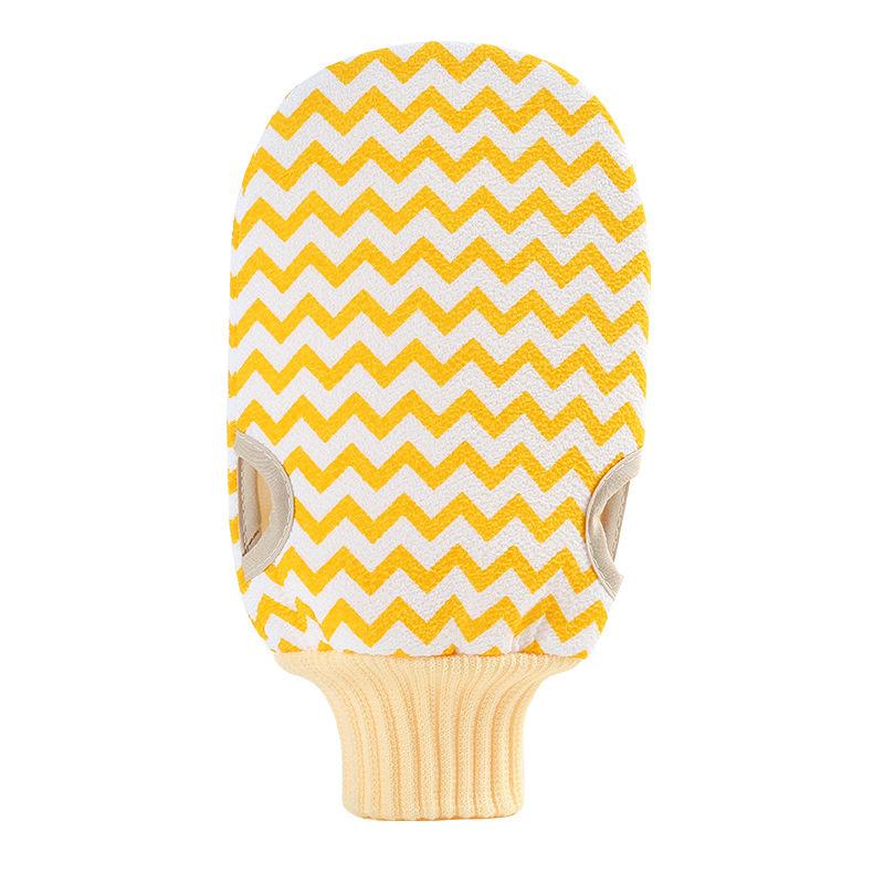 

Water ripple bath towel creative thickened double-sided bath towel strong back cleaning bath gloves жёлтый