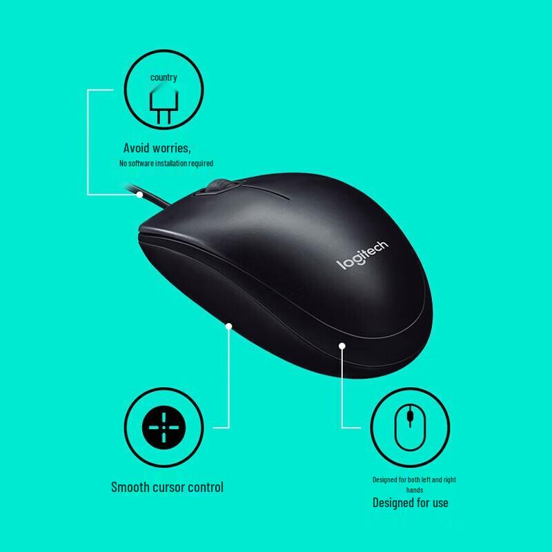 Logitech B100 Wired Optical Mouse