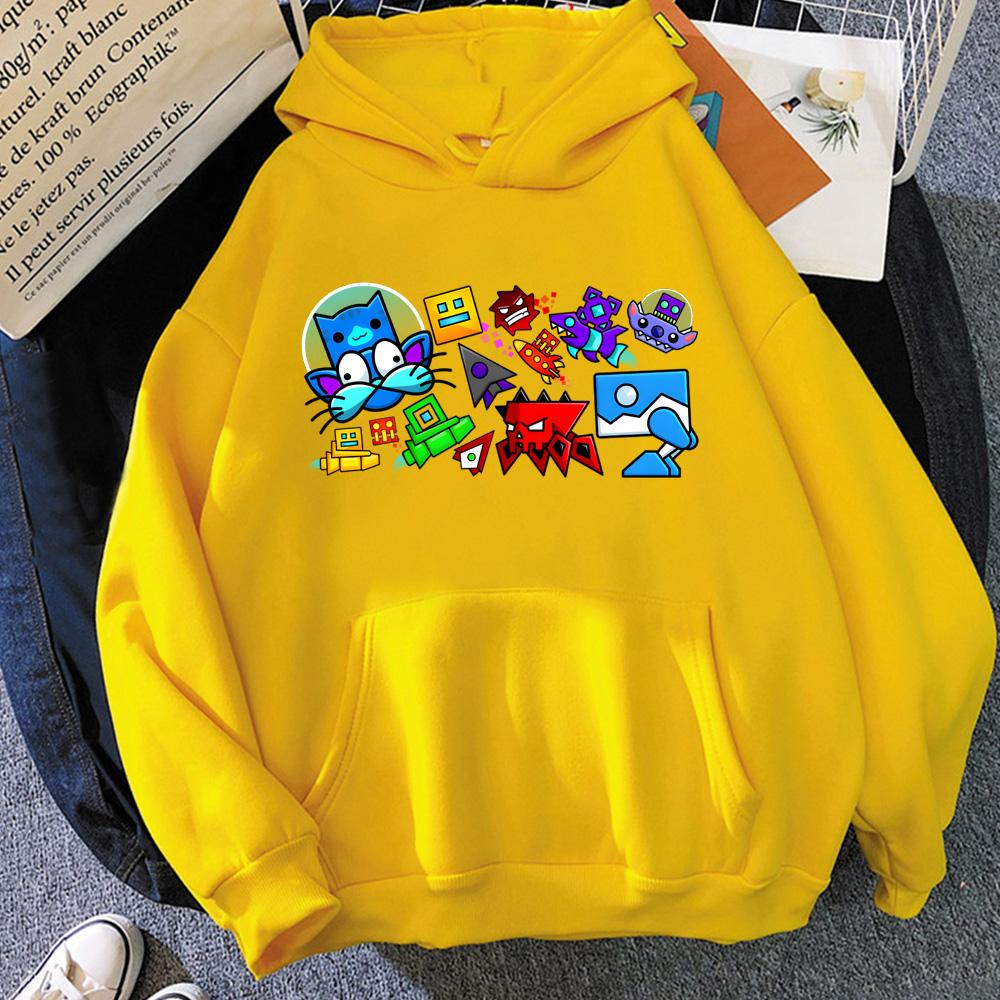 Geometry Dash Hoody Rhythm Platform Electronic Games Graphic Printing HOODIE for Autumn/Winter Sweatshirt with Hooded