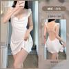 Beautiful yarn new suspender nightgown sexy backless home pajamas deep V French pajamas pure desire home pajamas women
