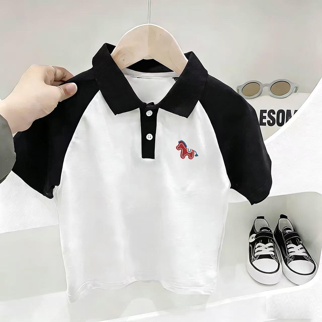 Boys Summer Cotton Short Sleeve Polo Shirt Kids Casual Fashionable Top 90
