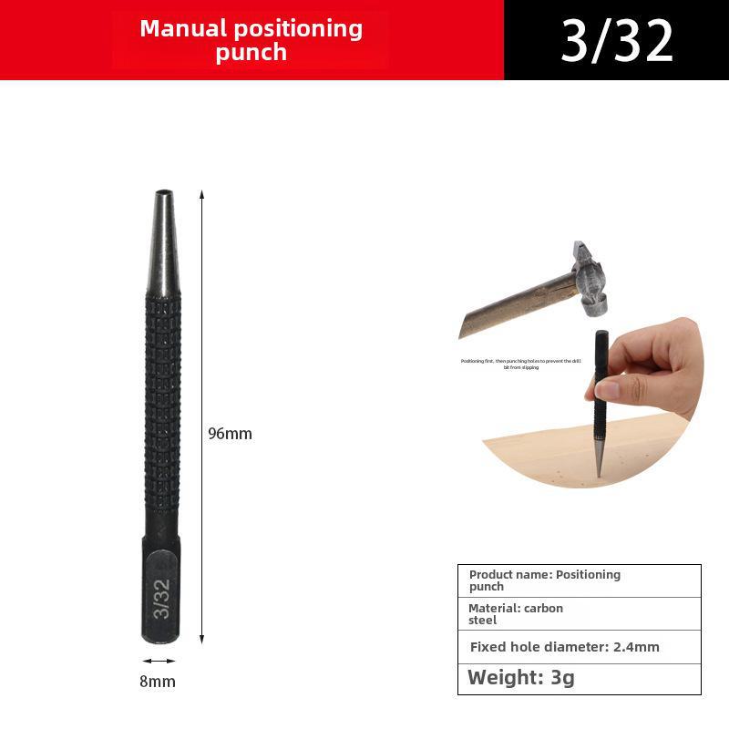 High Hardness Drill Bit with Manual Positioning Center Punch for Precision Punching and Marking. Ideal for Locating Circles, Dots, and Squares.
