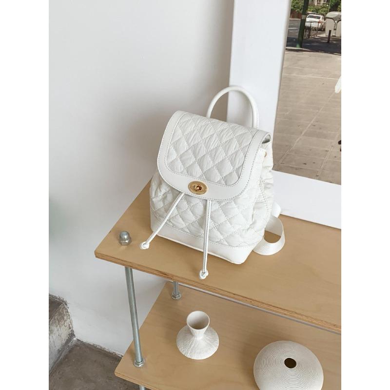 Vielseitiger Damenrucksack Design Sinn Nische Spleißen Leder Pendler Tasche Autolinie Rhombus kleiner Rucksack Damen