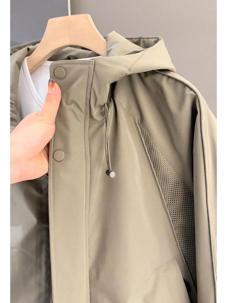 Men's Hooded Cotton Windbreaker Jacket - Casual, Versatile, Handsome Workwear for Youth