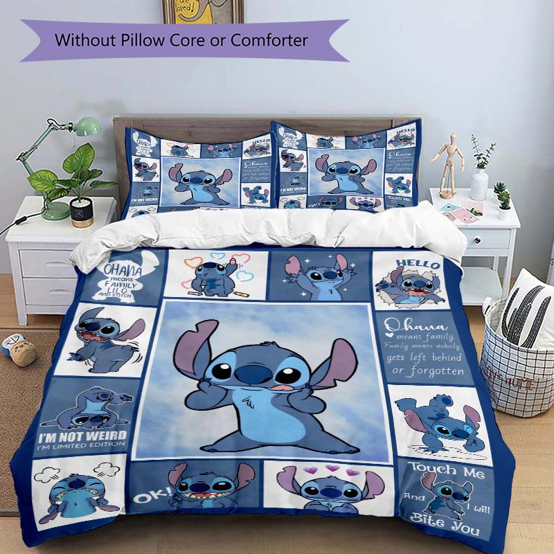 Lilo Stitch Collage Print 3Pcs Bedding Setduvet Cover With 2 Bedropillowcase Home Birthday Gift