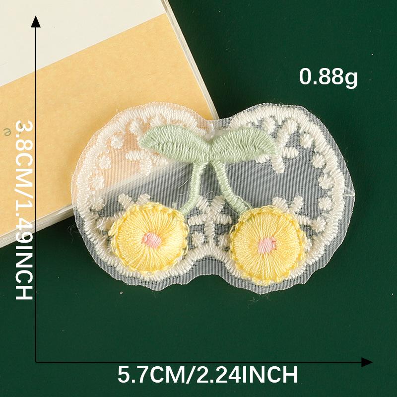 Computer Embroidery Label Hair Accessories Accessories Cherry Lace Embroidery Stickers Diy Patches Clothing Accessories Cloth Labels Cloth Stickers