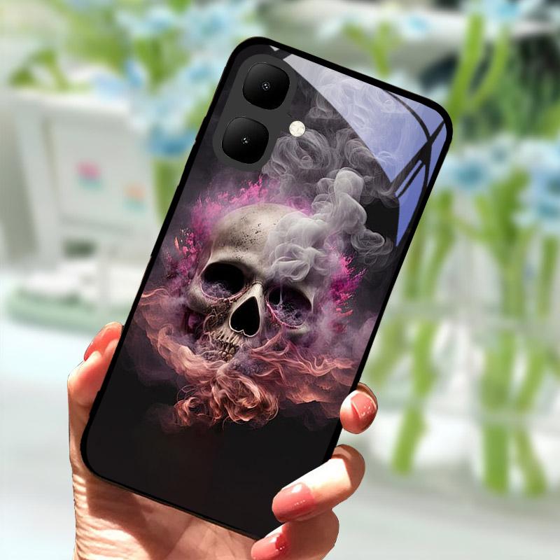 For Infinix Smart 10 Smart10 Case X6725 Tempered Glass Phone Cover For Tecno Pop 10 Pop10 Cases Anti Drop Protective Shell Funda