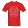 Men T-shirt BUDDHA OUTLINES Black White Cotton Tshirts Crew Neck T Shirt Casual Short Sleeve Tops Tees