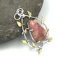 Natural Rhodochrosite Gemstone 925 Sterling Silver Jewelry  Pendant 1.74" AJP-87