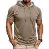 Men’s Shirts Short Sleeves Hooded T-shirts Fitness Tops Summer Casual Wear Pullover Hoodie