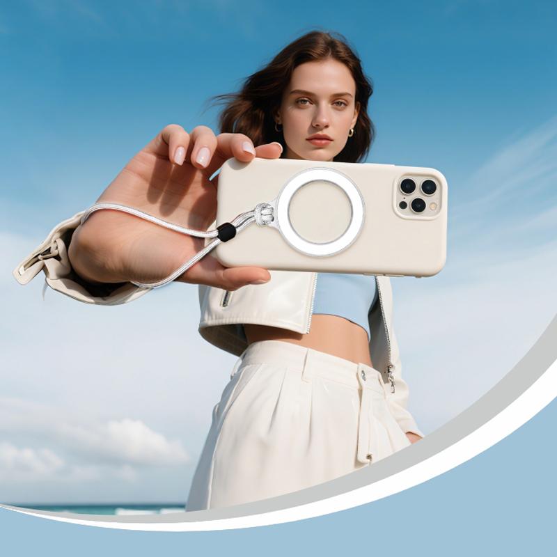 2025 New Universal Mobile Phone Magnetic Ring Lanyard Detachable Phone Charm Magnet Ring Wirst Adjustable Bag Strap for iPhone