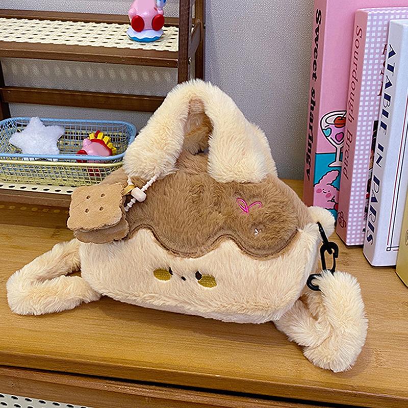 Sac bandoulière pudding désert doux poupée en peluche sac à dos enfant grande capacité avec pendentif peluche sac à bandoulière dessin animé filles