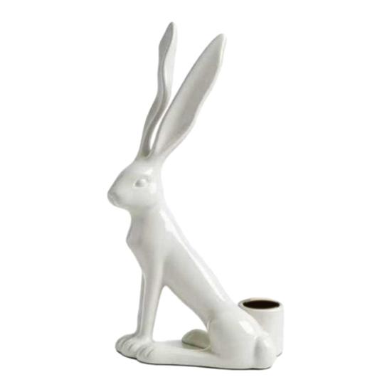 

Свічник Великодній Заєць Підставка для свічки-циліндра Кролик Свічник Центральний елемент столу Весняний Великодній Святкова Вечірка Декорація для робочого столу Прикраса B