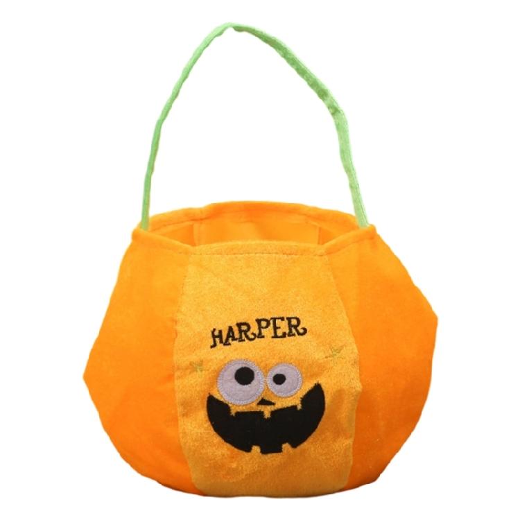 Traditional Velvets Pumpkin Candy Bag Seasonal Party Essential Storage Bag With Reinforced Handles Strong Fabric