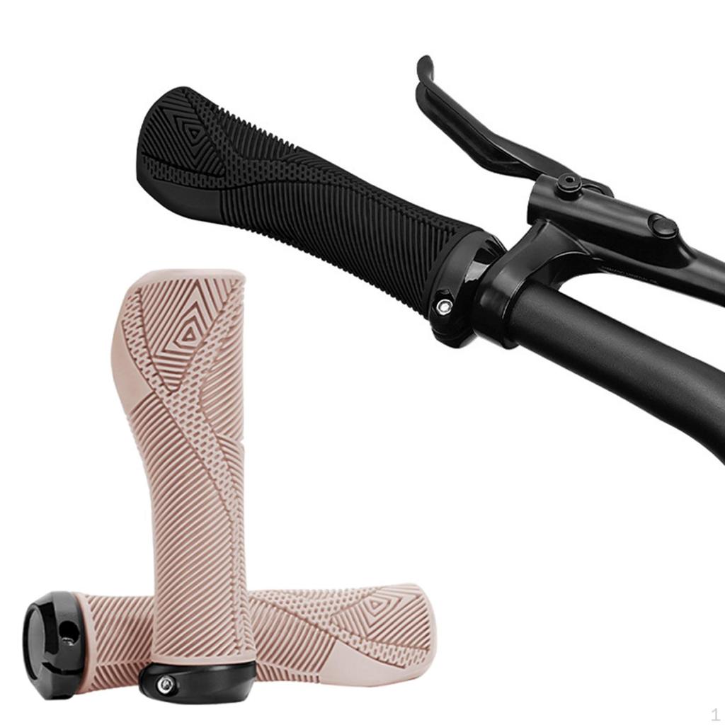 2 Pieces Bike Handlebar Grips Grip Rubber Lightweight Anti Slip Shock Absorption