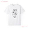 Vintage Floral T Shirt Botanical Line Art Minimalist Aesthetic Vintage Washed Slightly Stretched Streetwear Stylish Unisex