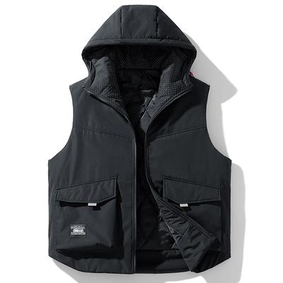Multi Pocket Workwear, Outdoor Vest, Men's Loose Fit, Extra Fat, Plus Plus Size, Plus Cotton Vest Jacket