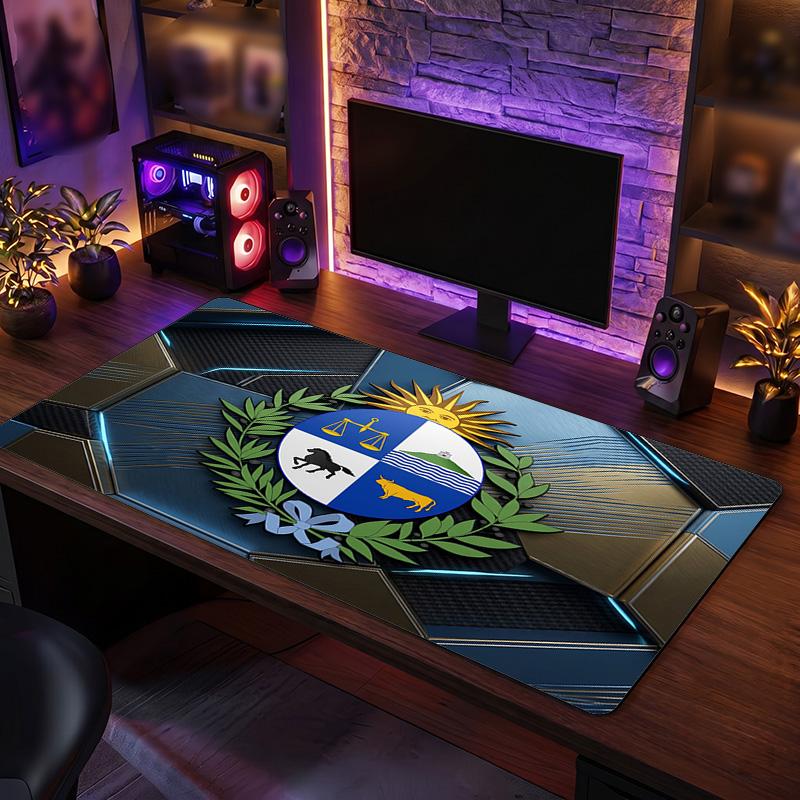 Uruguay Football Crest Mouse Pad, Extended Non Slip Rubber Desk Mat for Gaming Office Laptop Fan Gift
