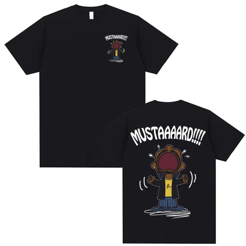 Kendrick Lamar Mustard T Shirts Unisex Harajuku Hip Hop Short Sleeve Popular Music T Shirt Mens Casual Oversized Tshirt S