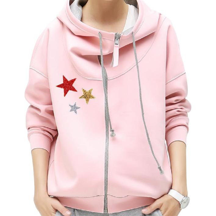 27 Pieces Rhinestone Star Patches for DIY, 4 Sizes Iron On Adhesive Glitter Star Appliques for Clothing Repair and Decoration (Gold, Silver, Red,