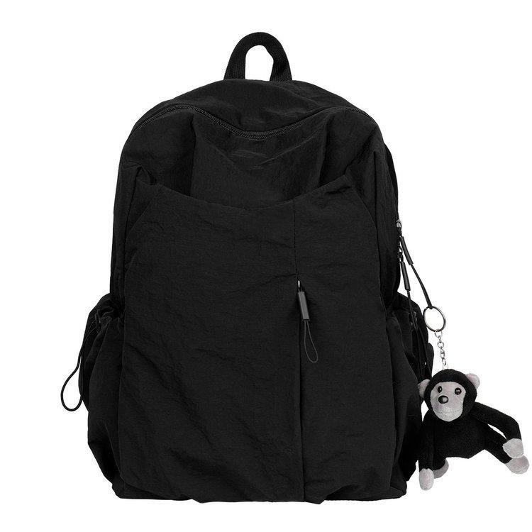 Schoolbag1011 new large-capacity junior high school backpack college student computer bag solid color schoolbag unisex