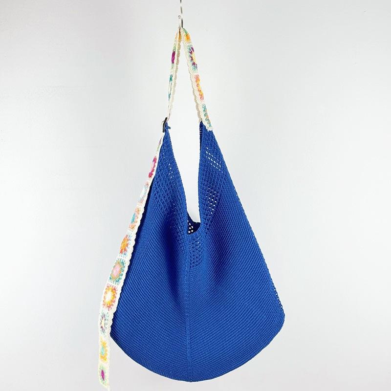 Travel leisure female commuter Mori lazy large capacity shoulder bag woven bag knitted bag leisure vacation