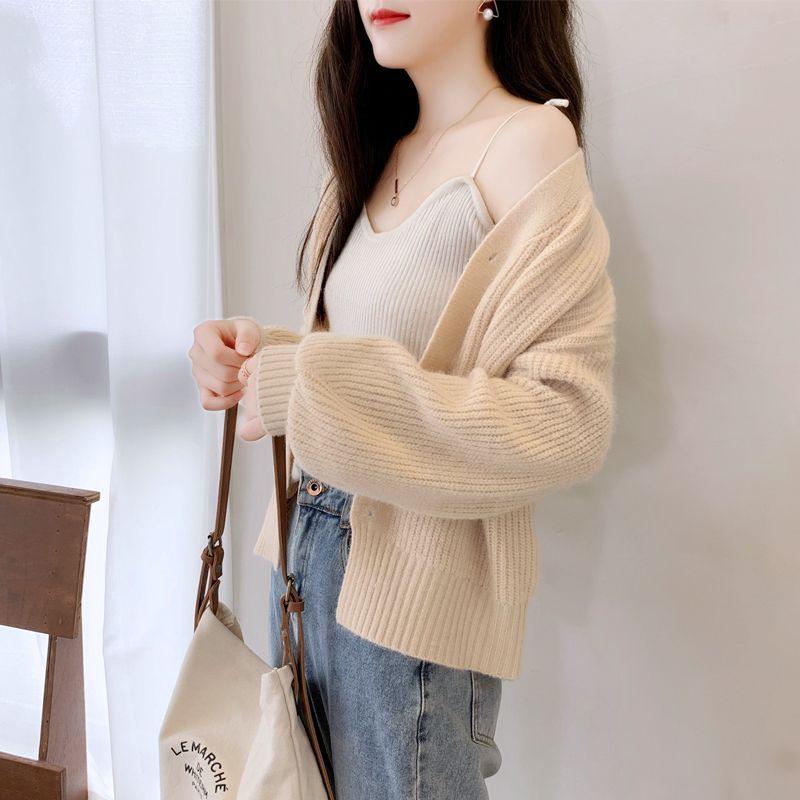 New Spring and Autumn Sweater Cardigan Women's Loose Lazy Style Versatile Short Knitted Jacket Top