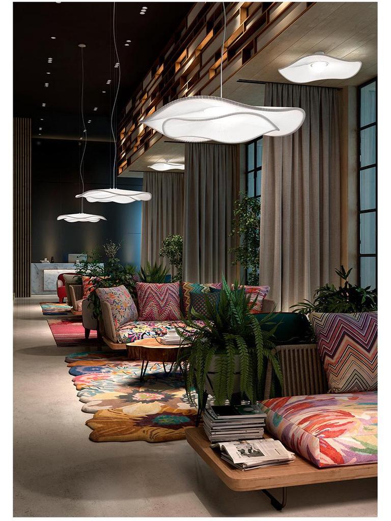 Nordic Lotus Leaf Pendant Light - Elegant White LED Ceiling Fixture for Living Room, Bedroom, Study, or Restaurant.