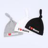Spring Summer Love Papa Mom Newborn Baby Hat Infant Toddler Cotton Cap Cute Layer Solid Headwear for 0-3 Months Boys Girls