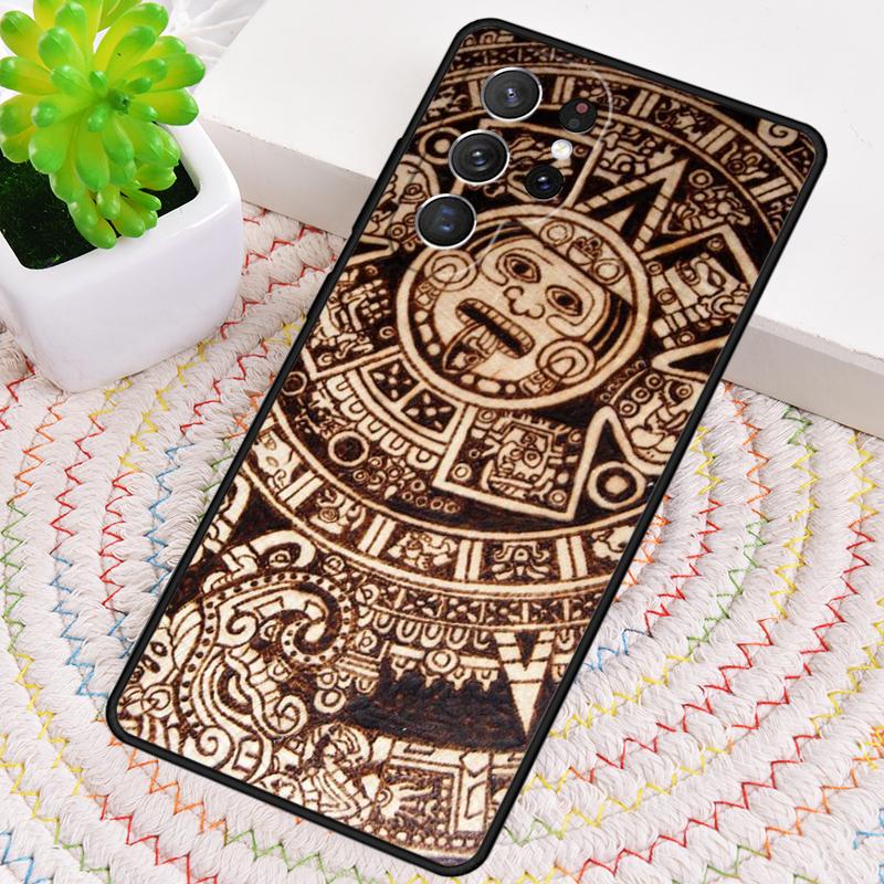 Mayan Calendar Wood Pattern Silicone Phone Case For Samsung Galaxy note 10 pro S26 S25 S24 S23 S22 S21 Plus S25Ultra Capa Cover