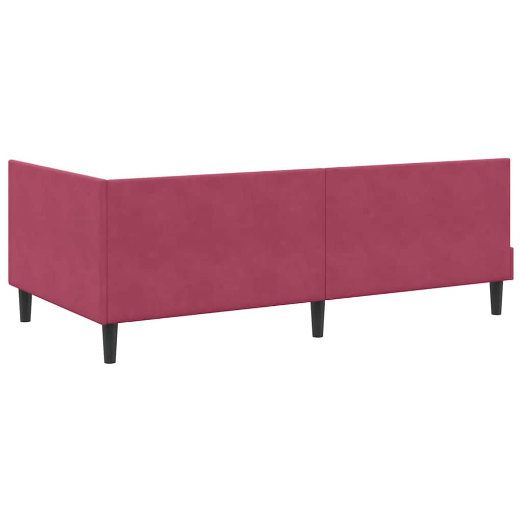 Corner Bed Frame with Headboard Burgundy 80 Cm X 200 Cm Velvet