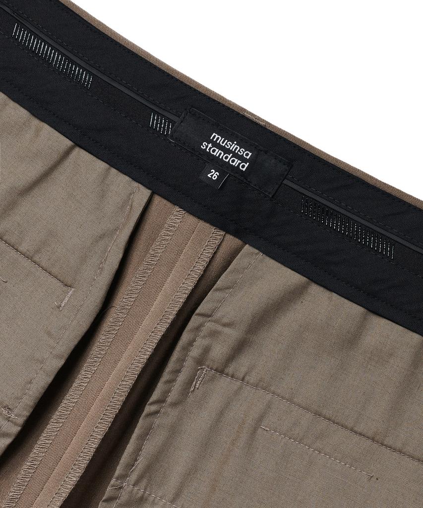 MUSINSA STANDARD WOMAN Women'S Real Wide Belted Slacks [Dusty Beige]