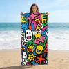 For Family Seaside Vacation Beach Towel Cartoon Graffiti Towel Super Absorbent Suitable for Beach Pool Summer Gift for Children