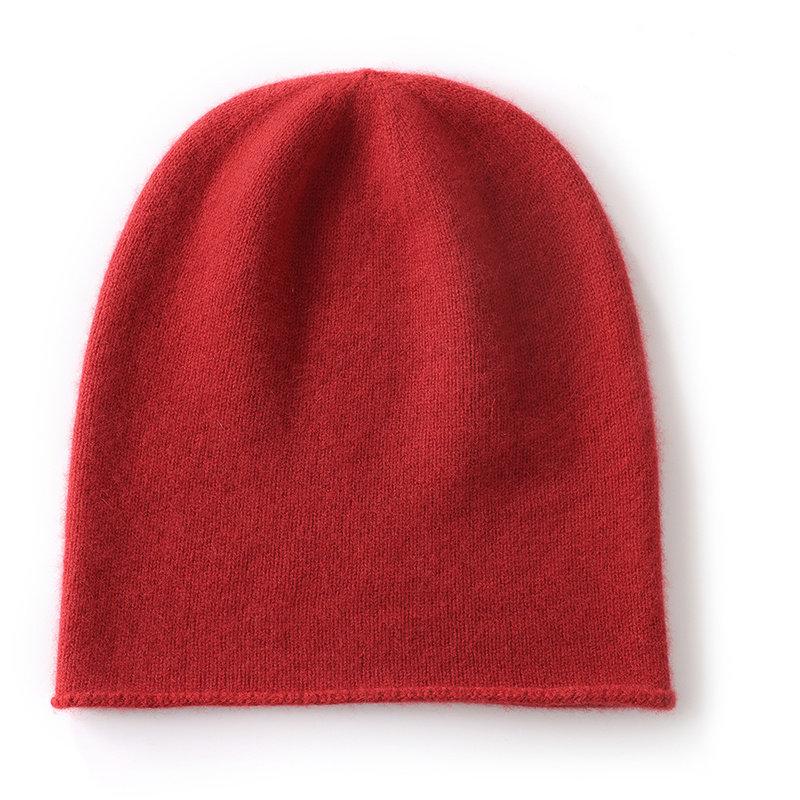 

Women Knitted Hats Solid Color Rolled-up Thickened Warm Ear-protecting Cashmere Hats Autumn Winter Outdoor Wear Caps for Unisex вино красного