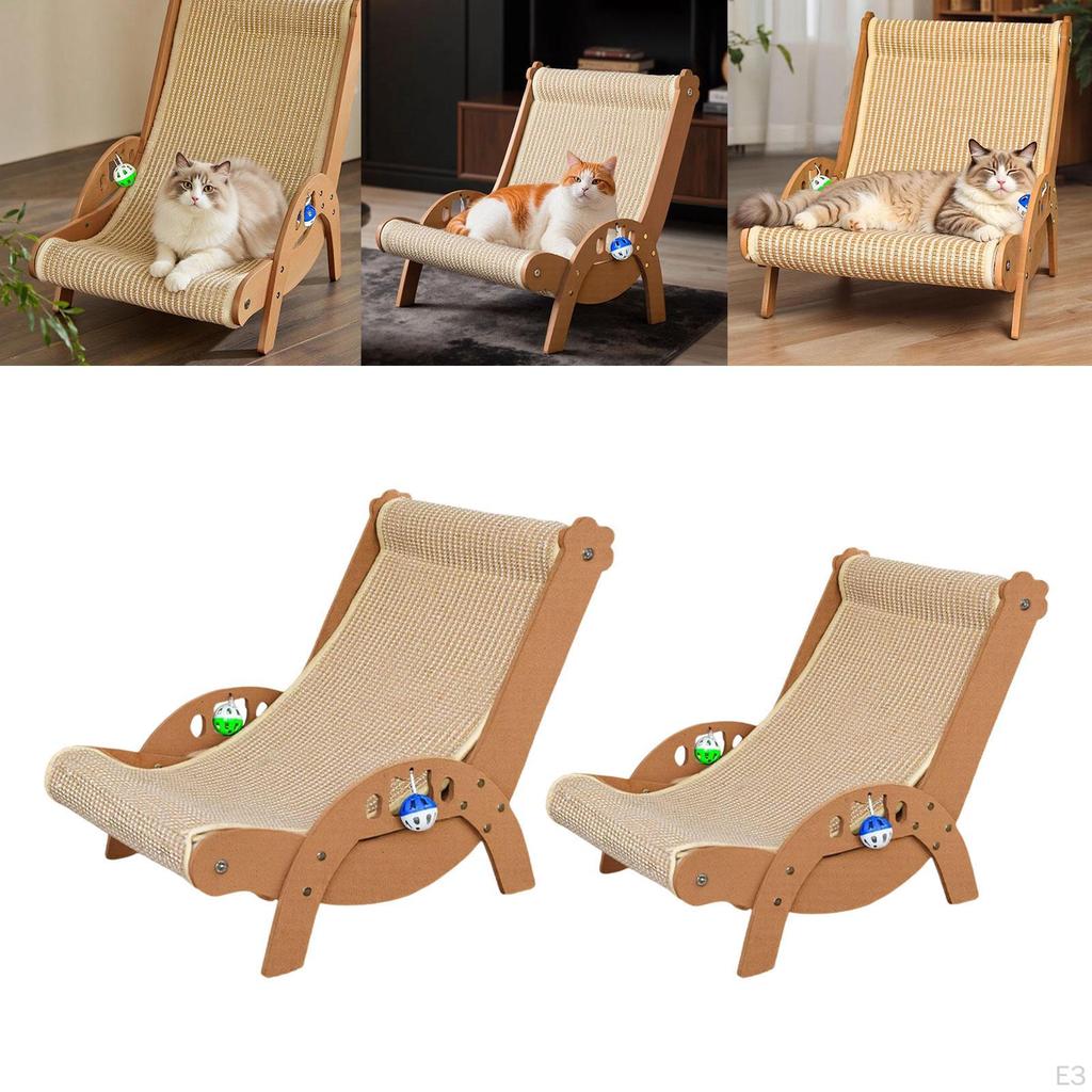 Cat Lounge Chair Portable House Sturdy Pet Cot Furniture Protector Scratching Board Rocking