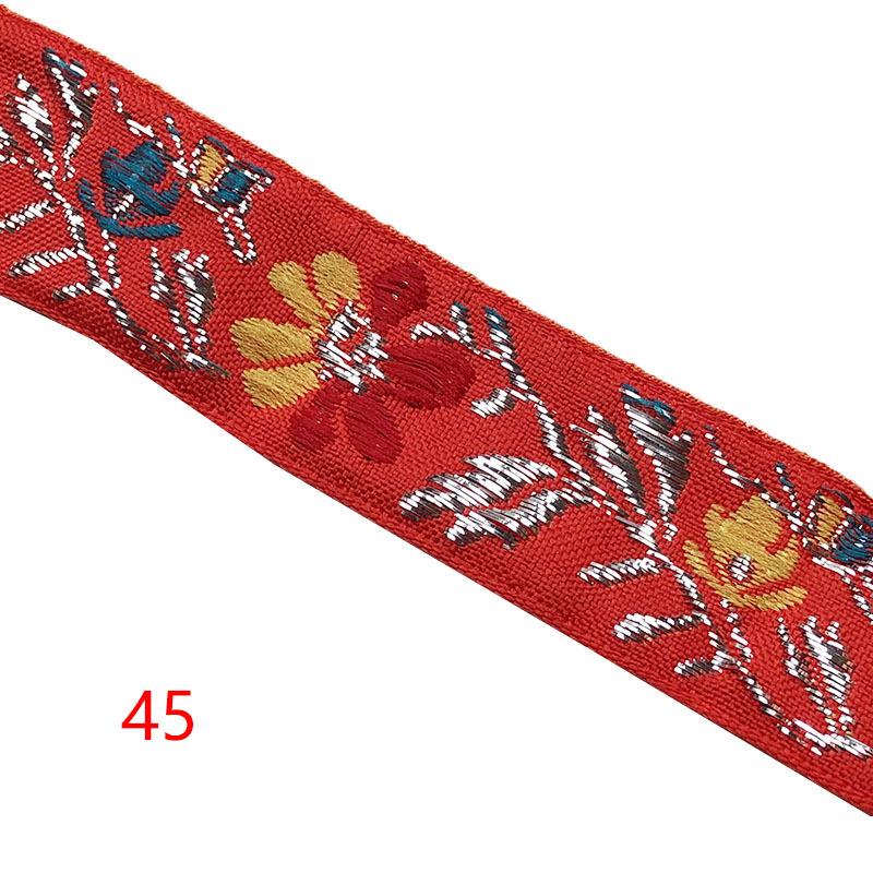 Diy handgefertigte Materialien 1 Streifen 7 Meter 2,5 cm Stickerei Ethnische Spitze Computer Jacquard Vorhang Heimtextilien Kleidung Spitzenzubehör