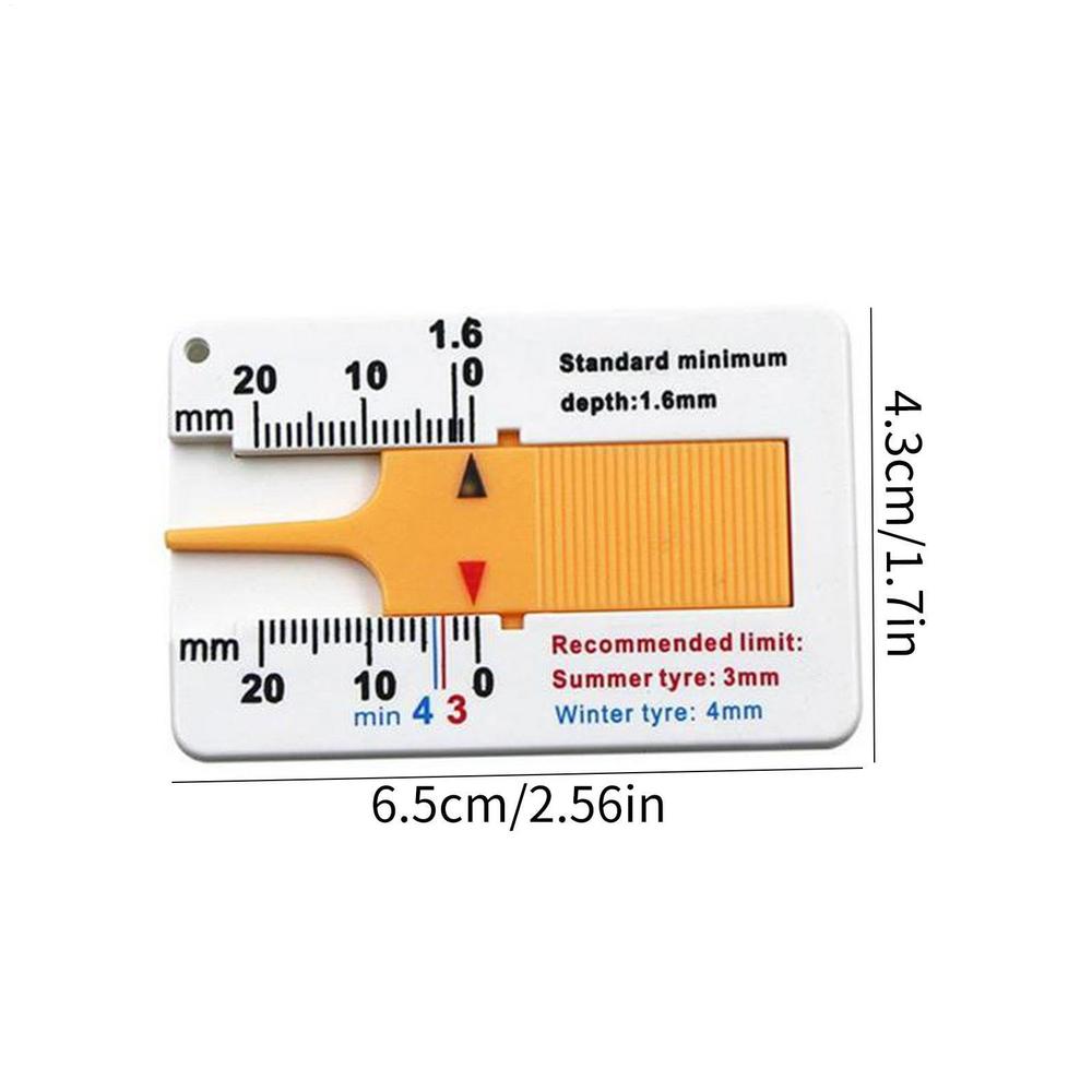 

Tire Tread Depth Gauge 0-20 mm Tire Tester Tire Tread Depth Accurate Measurement Tool Easy Reading Gauge for Cars Trucks жовтий