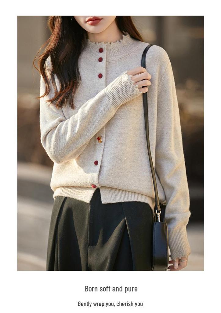 2026 Colorful Women's Slimming Knit Button Cardigan, Plus Size Autumn/Winter Sweater Coat