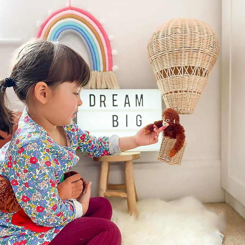 Handmade Rattan Woven Hot Air Balloon Kids Room Decoration Photography Props Nordic Wall Hanging Ornaments Rattan Woven Pendant